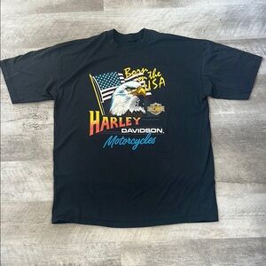 Vintage Harley-Davidson 50th Anniversary Black Graphic T-Shirt for Men